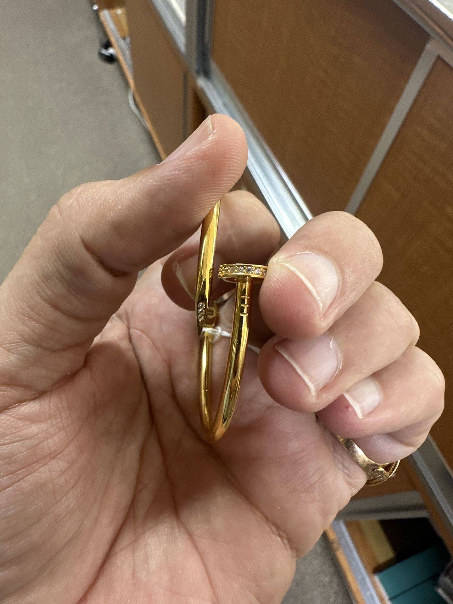 21K Solid gold Nail Bracelet