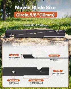 M3-Pack Fismiuta 60" Lawn Mower Blades