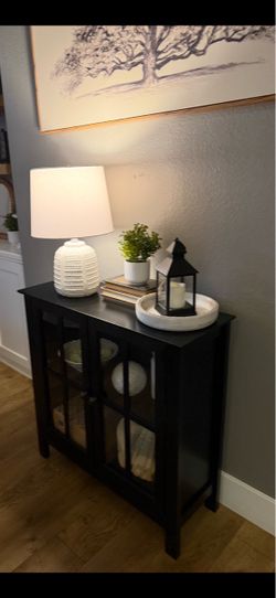 Small black accent cabinet