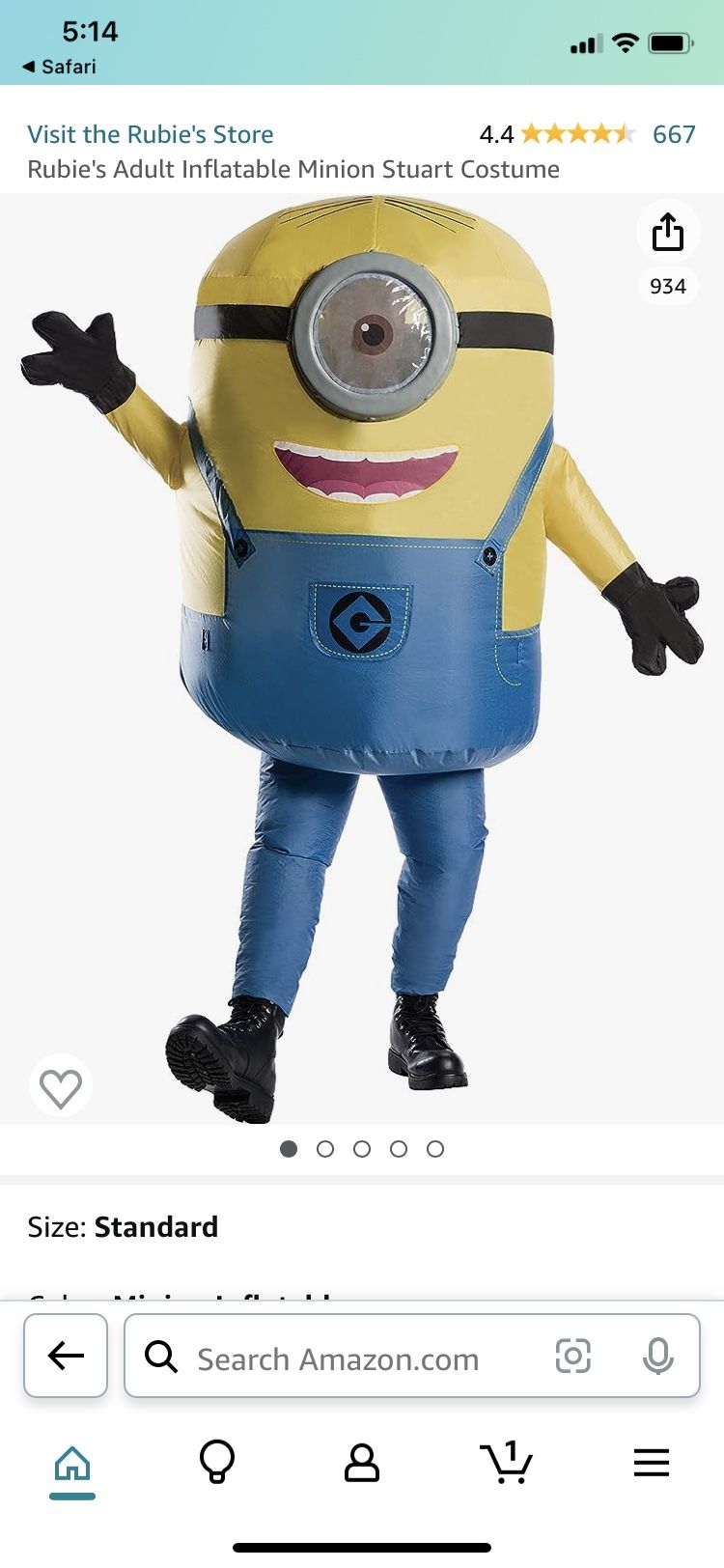 Minion Stuart Inflatable Halloween Costume
