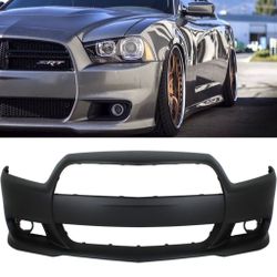 Front Bumper for Dodge Charger SRT8 Fits 2011 through 2014 Black Primed Ready to Paint