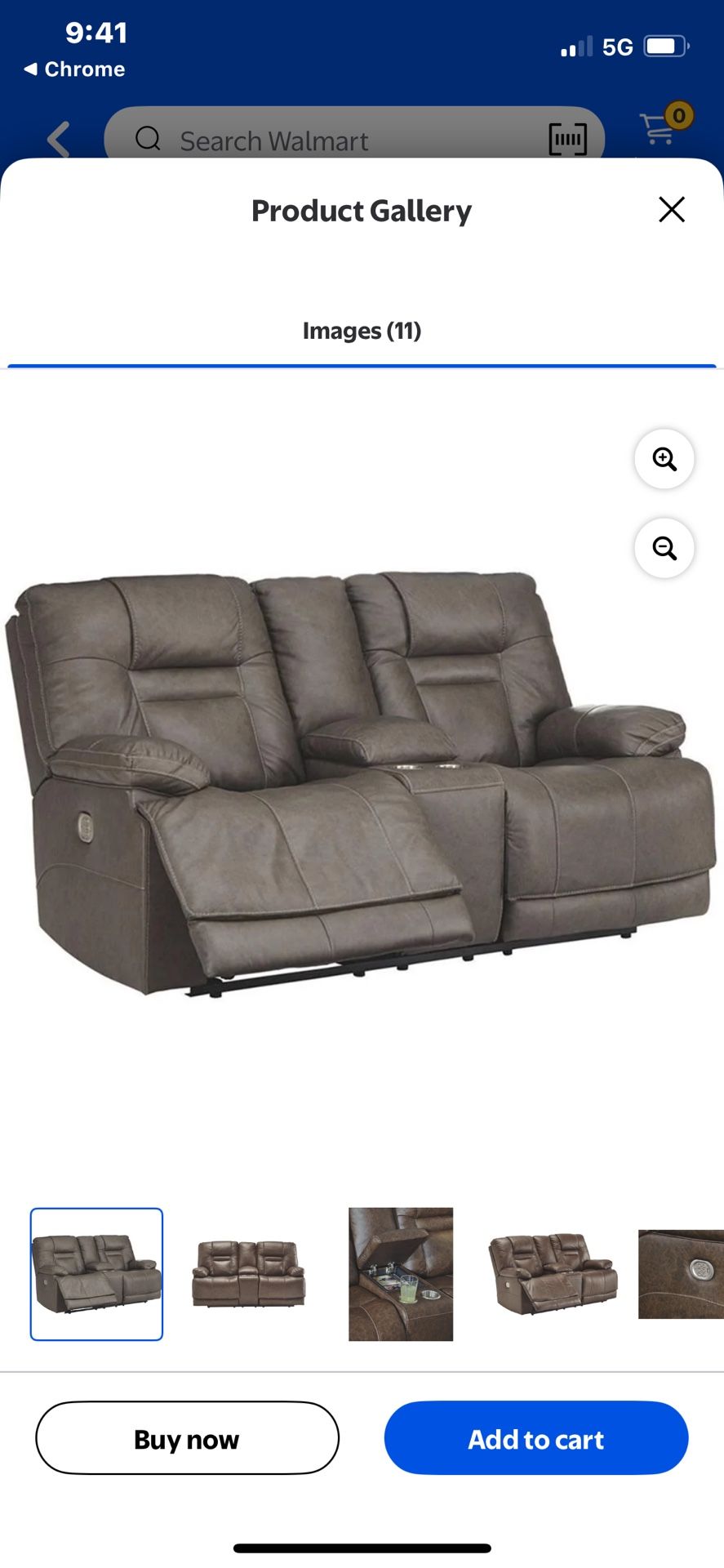 Signature Design by Ashley Wurstrow Leather Power Reclining Loveseat in Smoke New 995$ Pick up 43rd ave and Indian School