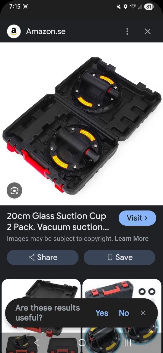 2 glass suction cups