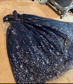 Navy blue quinceañera dress