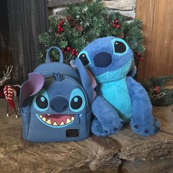 Stitch Loungefly Mini Backpack From Disneyland + Plush