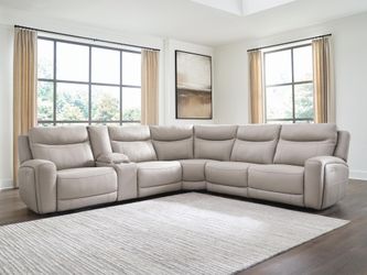 Gravier Gray 6-Piece Power Reclining Sectional with Storage Console