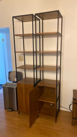 Wood/Metal Bookshelf Display Stands
