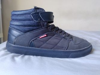 Levis Navy Blue Jean Denim Leather Shoes Size 11