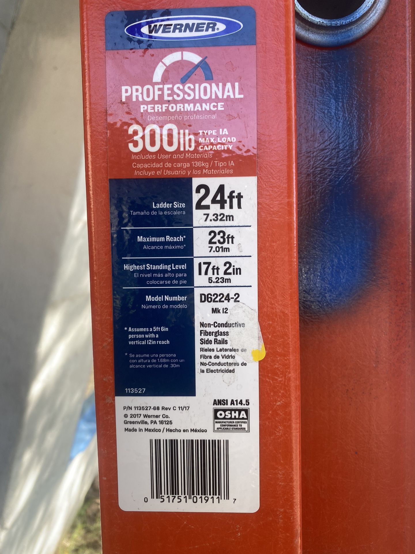 Ladder Werner 24ft 