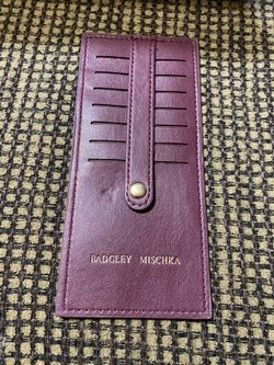 Badgley Mischka Plum Purple Slim Card Holder Wallet