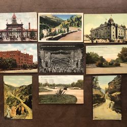 9 Antique U.S. Colorado Cities Postcards Early 1900s With One Cent Stamps