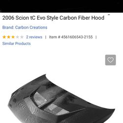 Carbon Fiber Hood For A 2006 Scion Tc