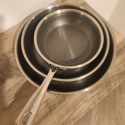 T-fal HybridMesh Stainless Steel Fry Pan Set
