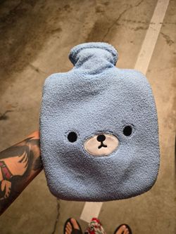 samply Hot Water Bottle with Cute Bear Fleece