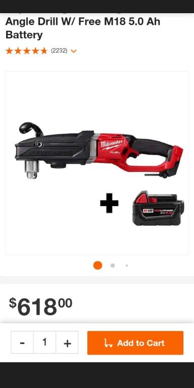 BRAND NEW MILWAUKEE M18 FUEL SUPER HAWG RIGHT ANGLE DRILL KIT