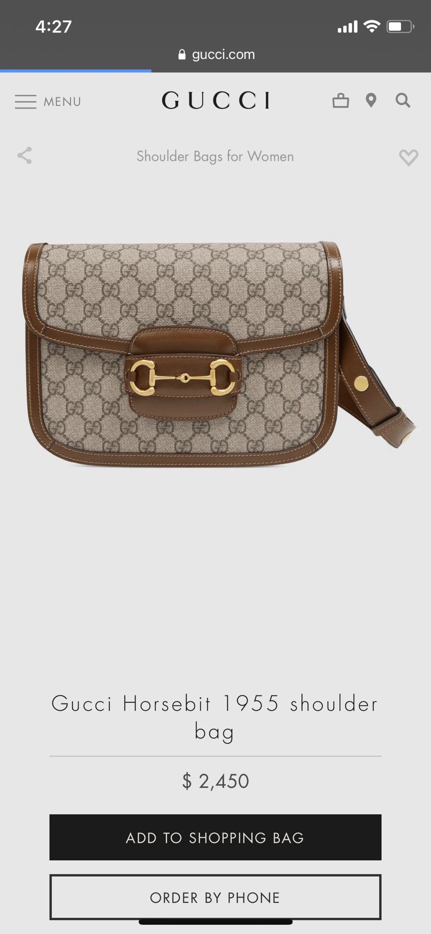 Gucci Horsebit 1955 Shoulder Bag ( AUTHENTIC ) 