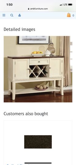 Dove cherry and white finish server console table