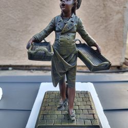 Vintage Auguste Moreau Spelter French Baker Boy Antique Statue