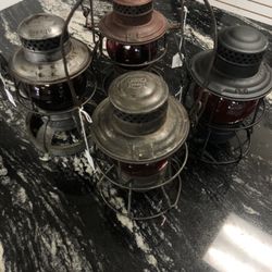 Vintage Military Railroad Lanterns 