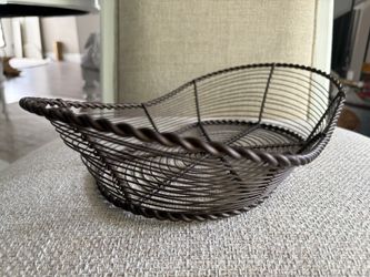 Oval Wire Metal Basket Brown/Bronze