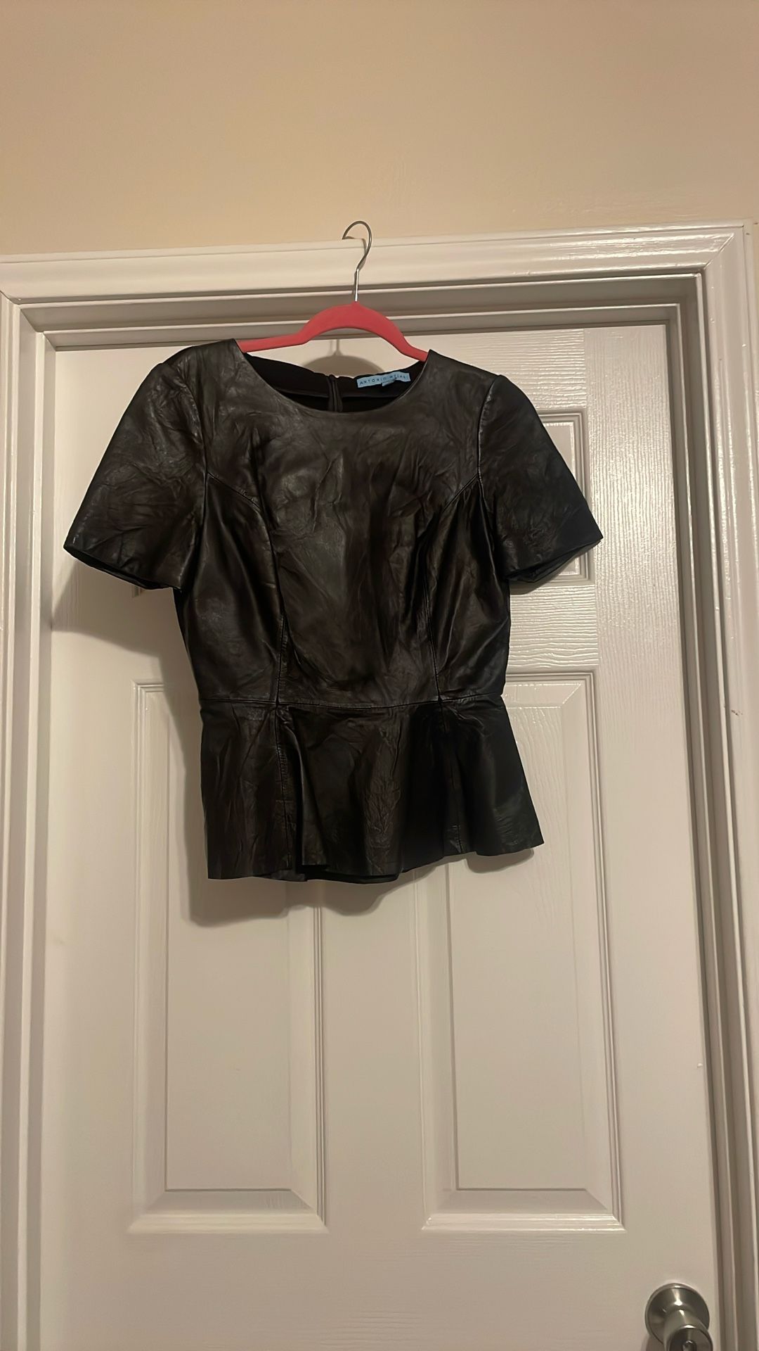 Leather Antonio Melani Peplum Blouse