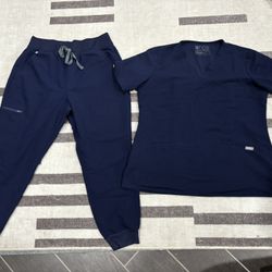Large FIGS navy blue Scrub Set