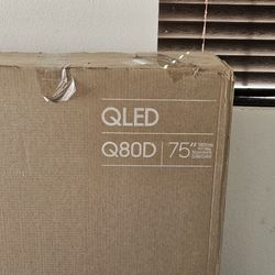 75 Inch  QLED QN80D Samsung Smart TV 4K UHD with 120 Hz refresh rate. New in the box. 2025 Model.