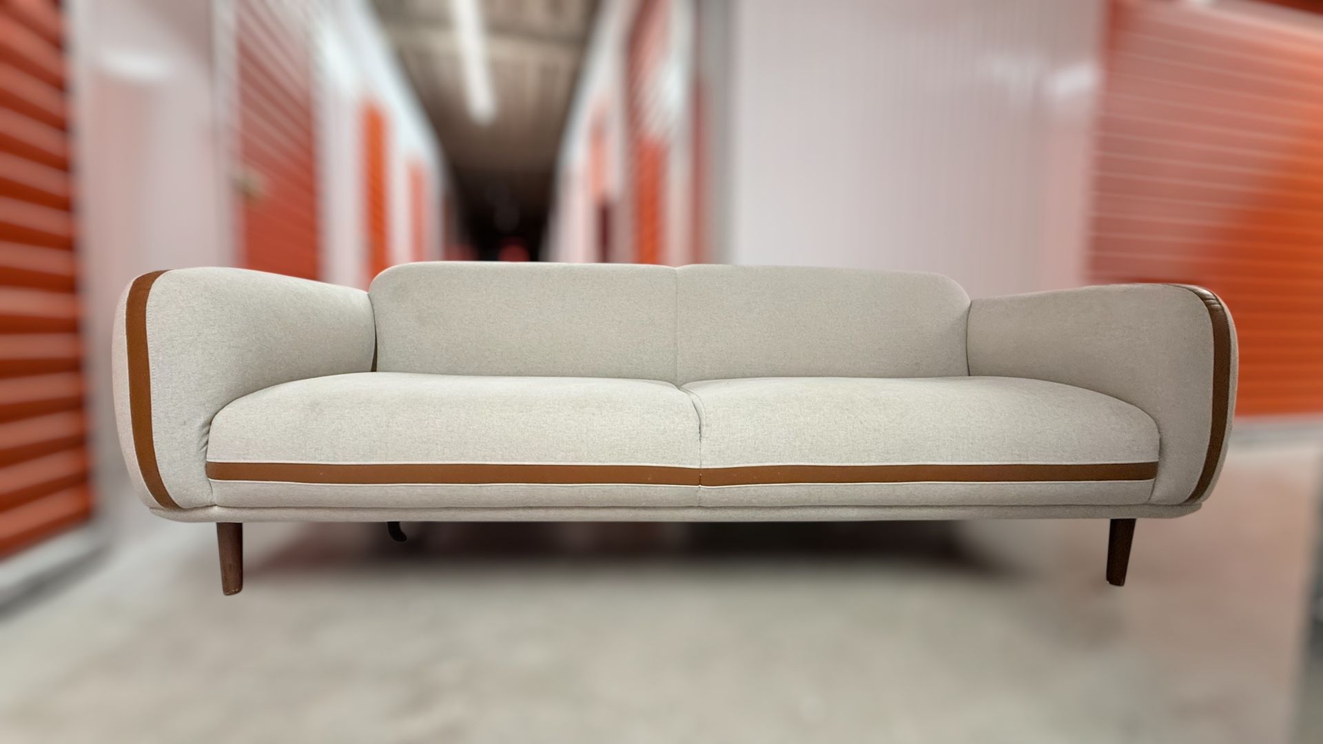 Modern Mid-Century Style Sofa Cream FREE SHIPPING