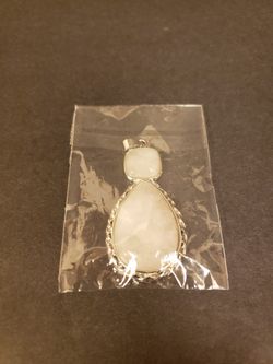 Pink Quartz And Brass Pendant