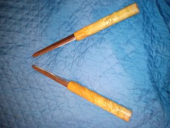 Wooden Handle Stick Knives That Slide Into Each Other