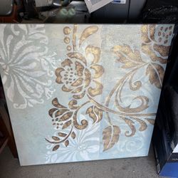 Teal & Brown Canvas Decor