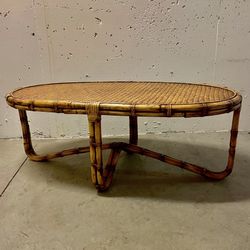Palecek Oval Bamboo Coffee Table