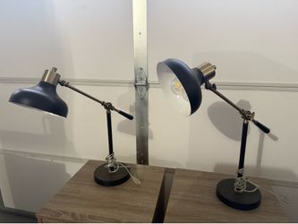 Two Black Industrial Lamps