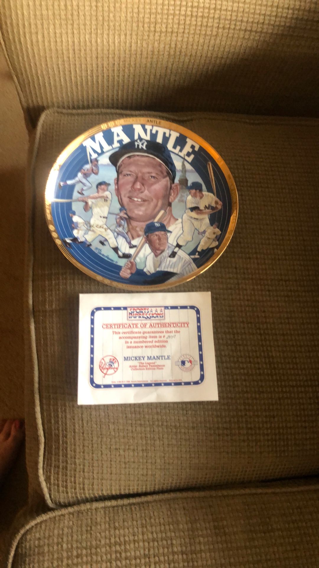 Mickey Mantle Collectors plate