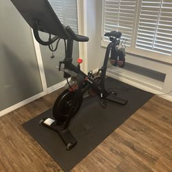 Peloton Bike, Mat And Shoes