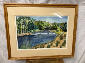 Original watercolor painting, Hulen Meadow Bridge, Idaho