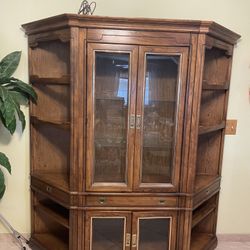 Lighted Wooden Display Cabinet / Hutch