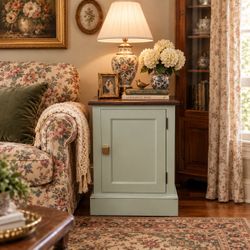 Vintage Modern  Refurbished Cabinet End Table