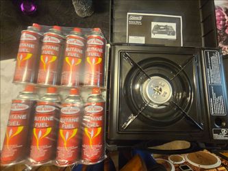 Coleman Portable Butane Stove with 8 Fuel Canisters