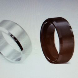 Unisex Black Stainless Titanium Rings