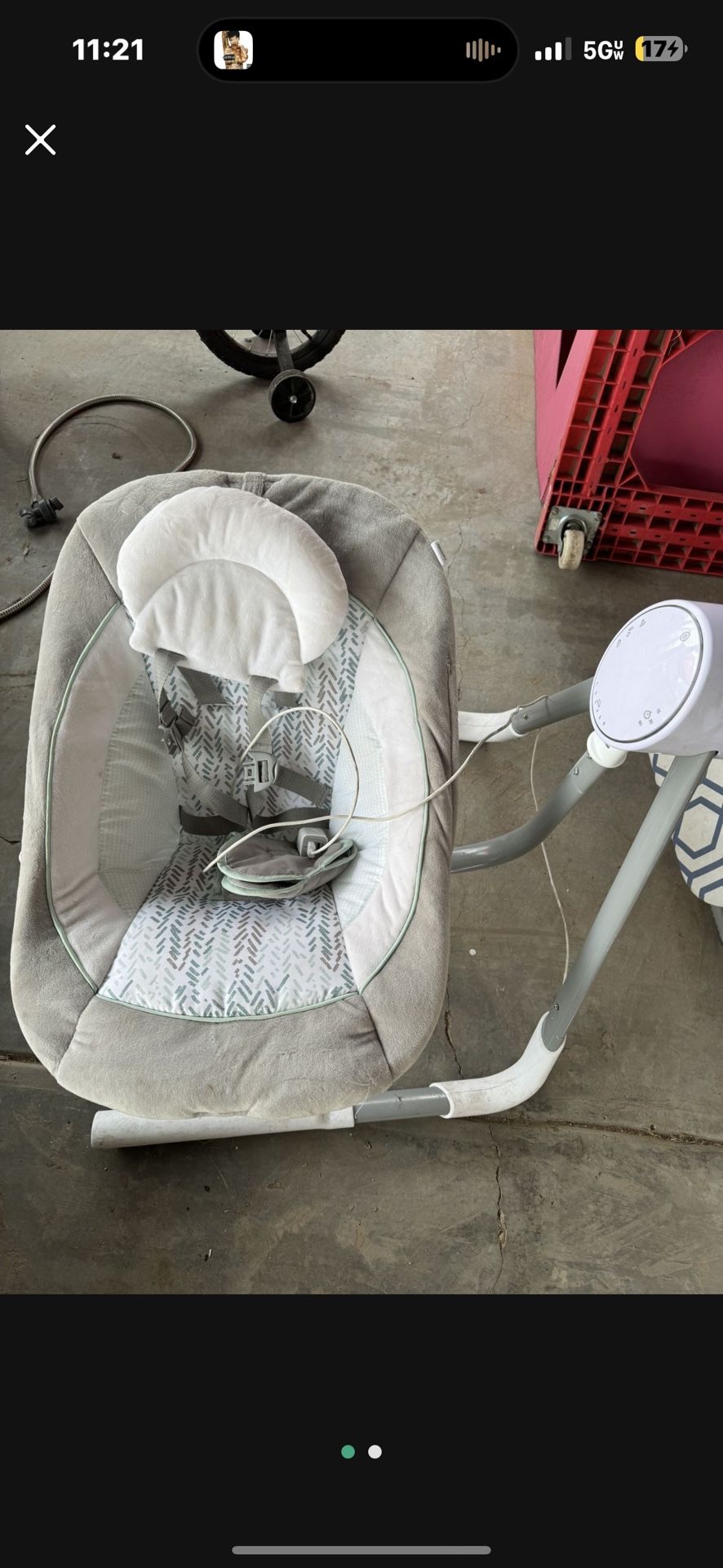 Ingenuity InLighten 6-Speed Baby Swing, Swivel Infant Seat, Nature Sounds, Lights