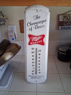 2000 Miller High Life Metal Advertising Thermometer 17×5