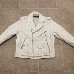 Smart Range London White Leather Jacket In Men’s Medium From UK