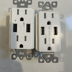 White USB Outlets 
