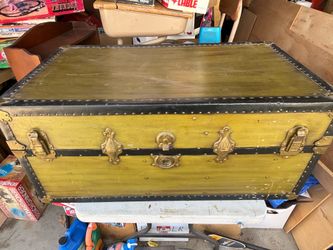 Early 20th century wardrobe steamer trunk.