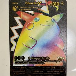 Pikachu VMAX Rainbow Secret Black & Gold FOIL Pokemon Card 044/185 PACK FRESH 