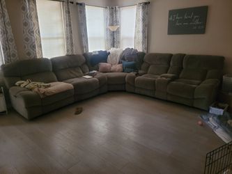 FREE couch....4 recliners, all work fine. No smoking household.  Decent shape.