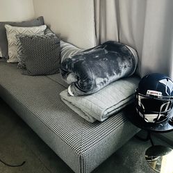 Chaise with attached marble table