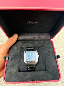 Cartier santos blue dial 40mm