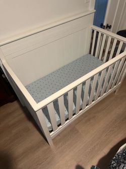 White  Crib with Mattress
